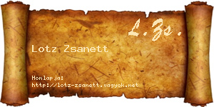 Lotz Zsanett névjegykártya